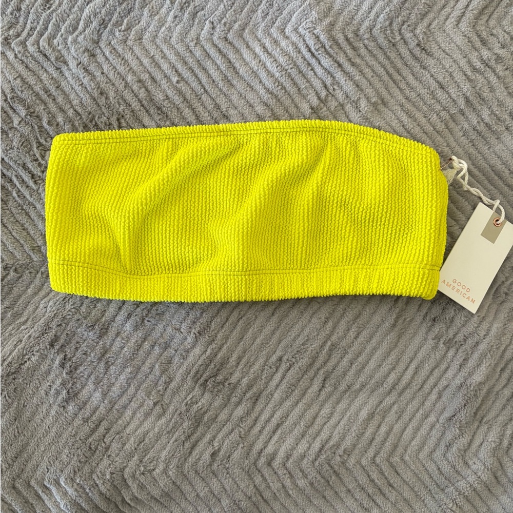 Good American Neon Yellow Always Fits Better Band Bandeau Bikini Top Size L XL - Picture 6 of 10